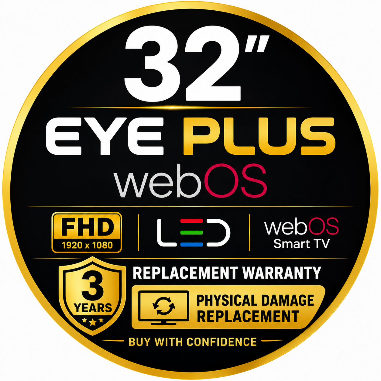 32" Web OS FHD LED Eye Plus TV (Black)